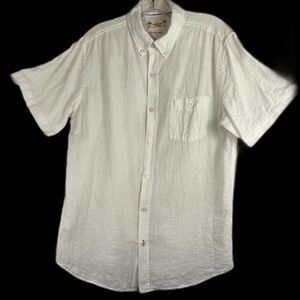 Original Weatherproof Vintage, Men's, Shirt, White ,Sz M/M, 55%Linen/45%Cotton